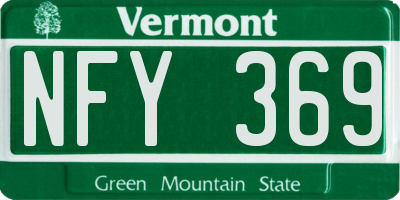 VT license plate NFY369