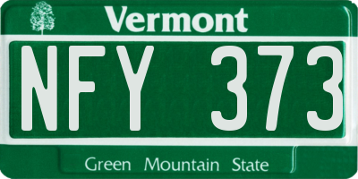 VT license plate NFY373