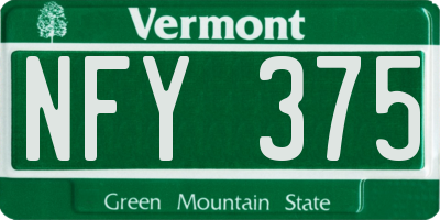 VT license plate NFY375