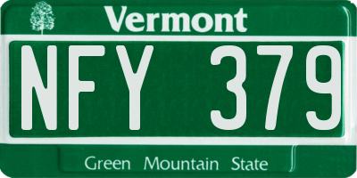 VT license plate NFY379
