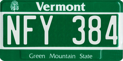 VT license plate NFY384