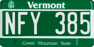 VT license plate NFY385