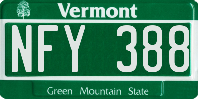 VT license plate NFY388