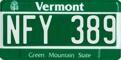 VT license plate NFY389