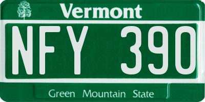 VT license plate NFY390