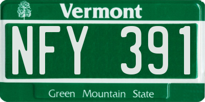 VT license plate NFY391