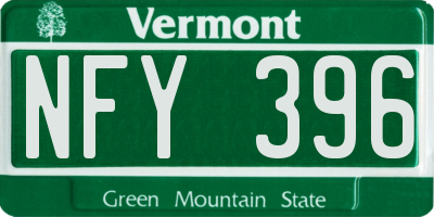 VT license plate NFY396