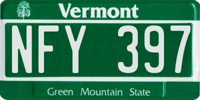 VT license plate NFY397