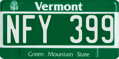 VT license plate NFY399