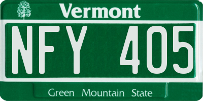 VT license plate NFY405
