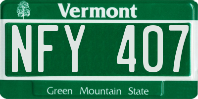 VT license plate NFY407