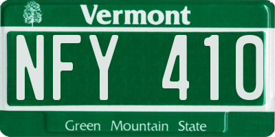 VT license plate NFY410