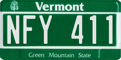 VT license plate NFY411