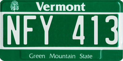 VT license plate NFY413