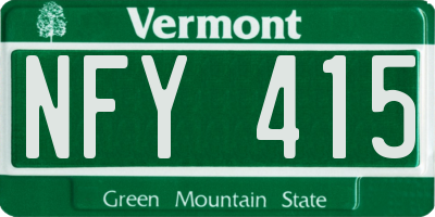 VT license plate NFY415