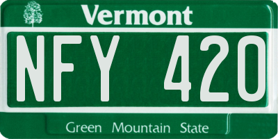 VT license plate NFY420