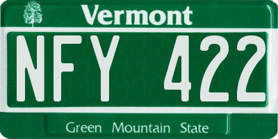 VT license plate NFY422