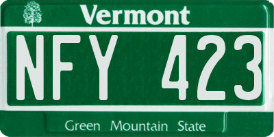 VT license plate NFY423