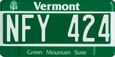 VT license plate NFY424