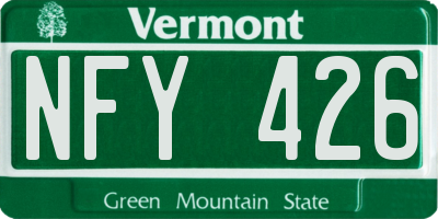 VT license plate NFY426