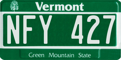 VT license plate NFY427