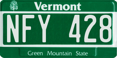 VT license plate NFY428