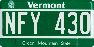 VT license plate NFY430