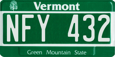 VT license plate NFY432
