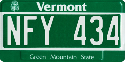 VT license plate NFY434