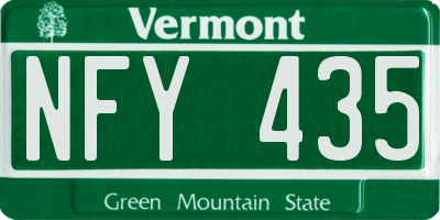 VT license plate NFY435