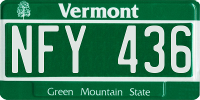 VT license plate NFY436