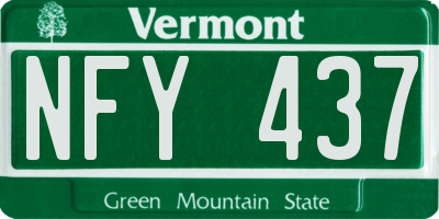 VT license plate NFY437