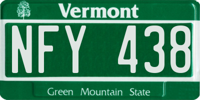 VT license plate NFY438