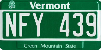 VT license plate NFY439