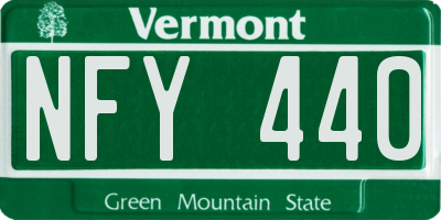 VT license plate NFY440