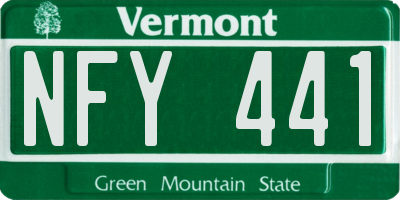 VT license plate NFY441