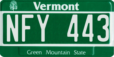 VT license plate NFY443