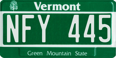 VT license plate NFY445