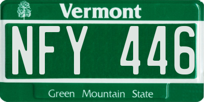 VT license plate NFY446