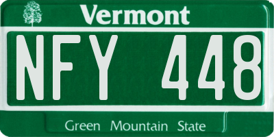 VT license plate NFY448