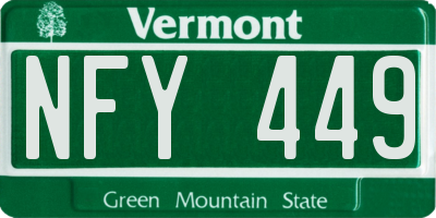 VT license plate NFY449