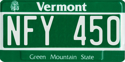 VT license plate NFY450