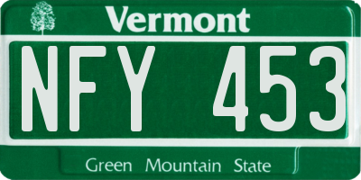 VT license plate NFY453