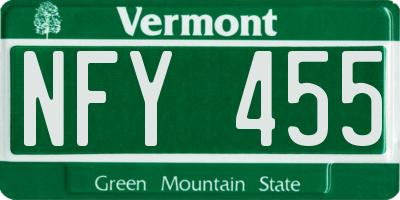 VT license plate NFY455