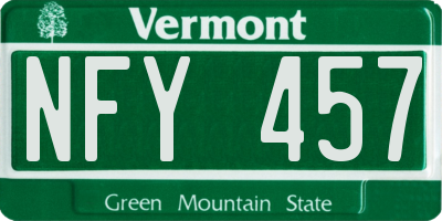VT license plate NFY457