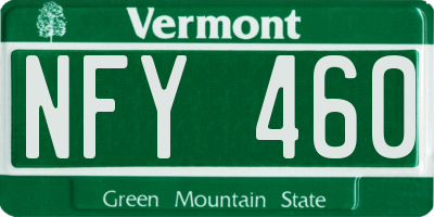 VT license plate NFY460