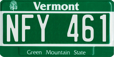 VT license plate NFY461