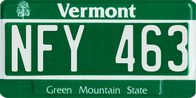 VT license plate NFY463