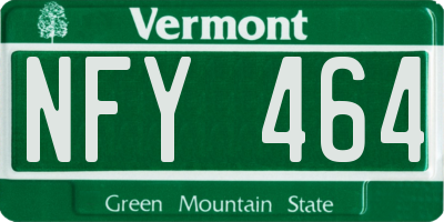 VT license plate NFY464