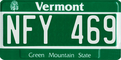 VT license plate NFY469